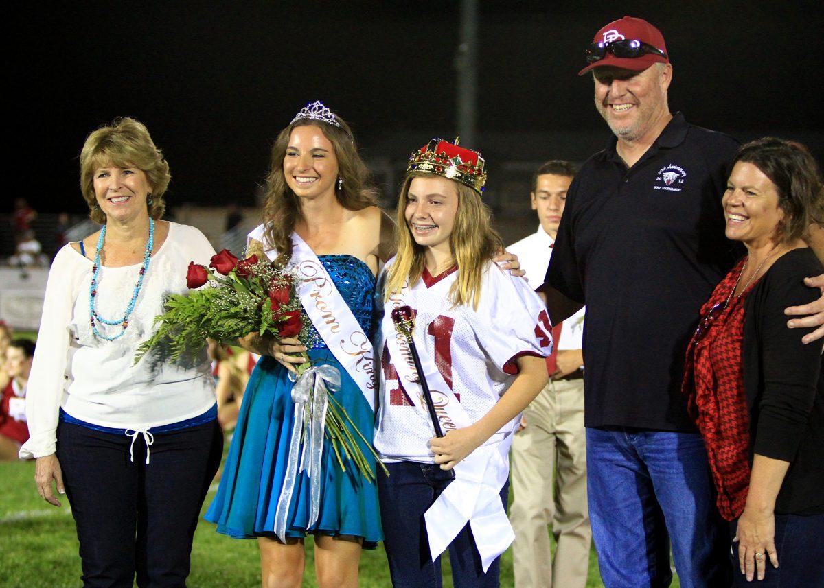 Ashley Davis as Homecoming Queen and Mackenzie Keller in place of her brother Matt Keller who was nominated Homecoming king. 