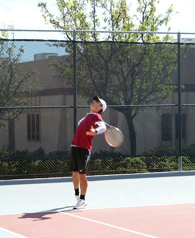 The+varsity+tennis+boys+played+a+close+game+against+Righetti%2C+as+the+Bearcats+eventually+lost+by+a+mere+8+points.