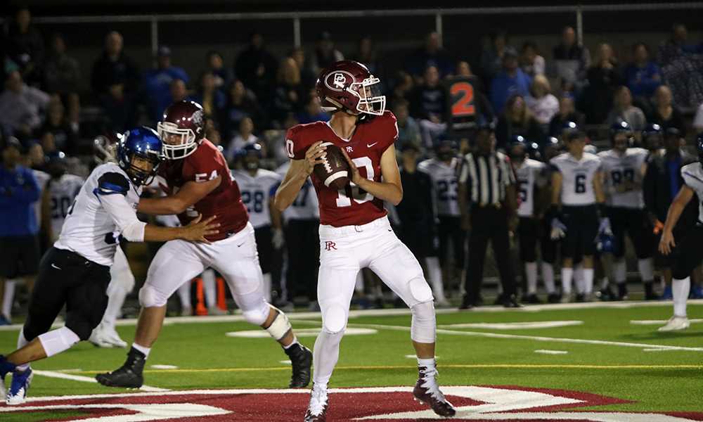 ON THE HUNT:Braden Waterman looks for an open receiver. 