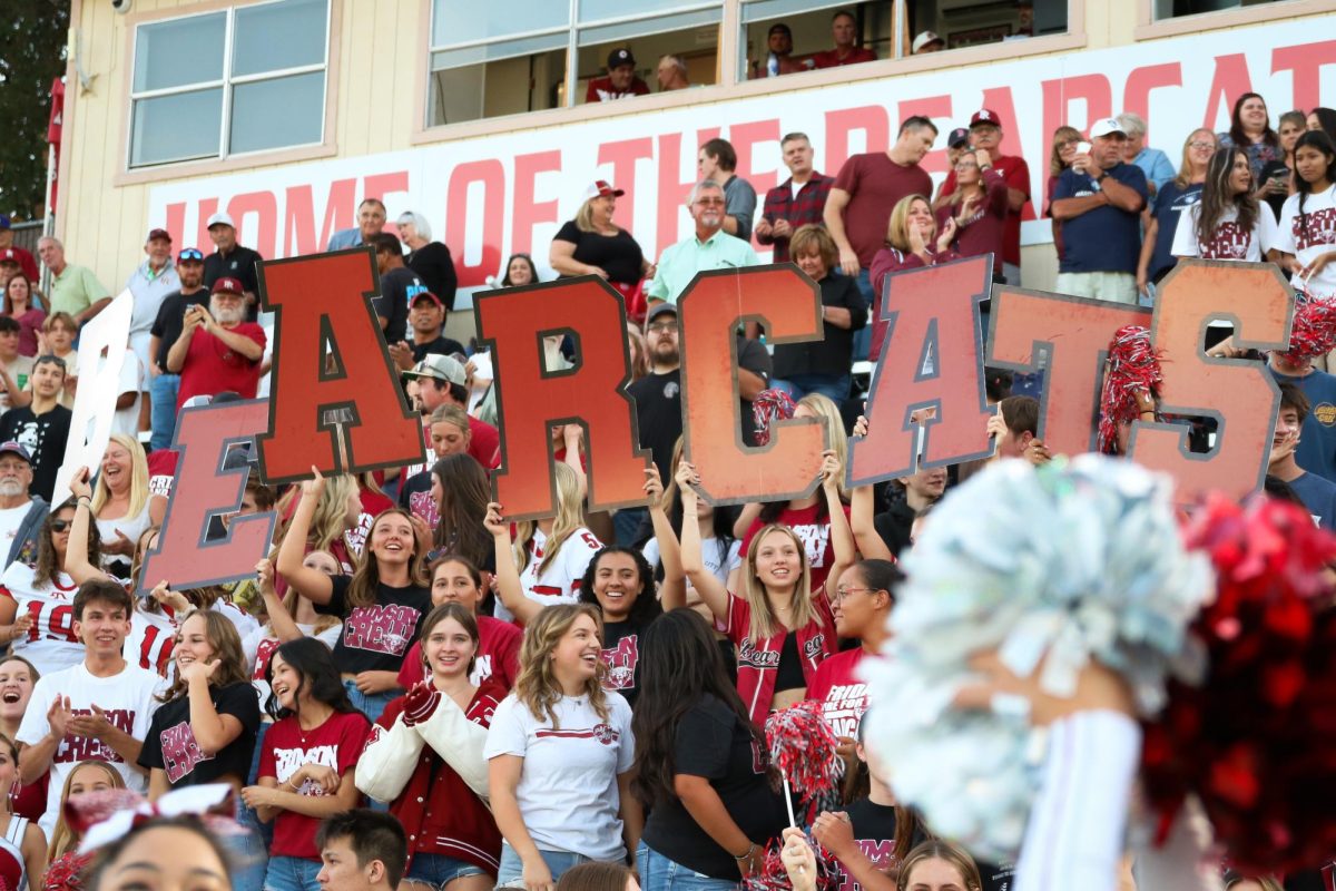 The renowned student section in its original spot, overflowing with crimson and white during last year's first home game of the season on August 18, 2023.