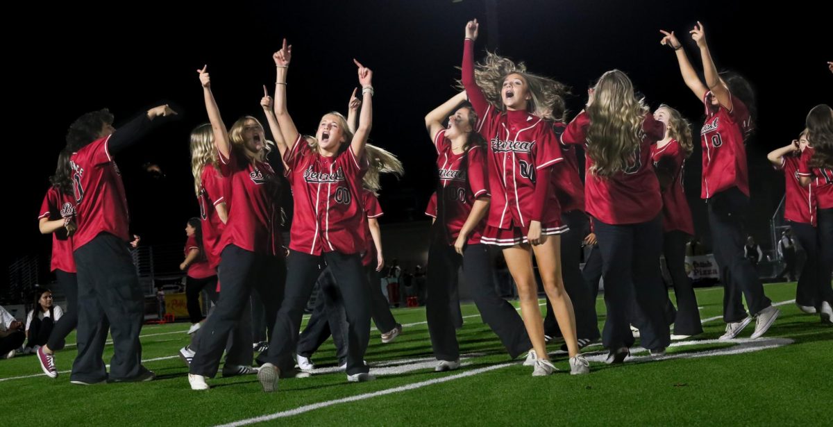 After their performance at the PRHS Homecoming game on Oct. 11, 2024 Advanced Dance embraces their Bearcat spirit.