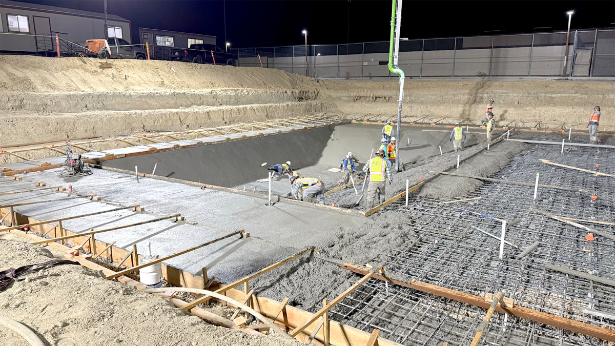 Pouring Our Future (PRHS Campus): Construction crew poured the pool foundation at the construction site on campus. Pouring took place in the early hours of October 4th prior to the school day commencing.