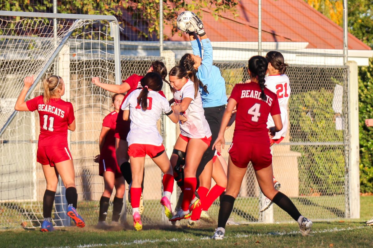 Keeper Ellie Chavez shuts down the Q3 corner kick that would have tied the game. PRHS won 4-3.