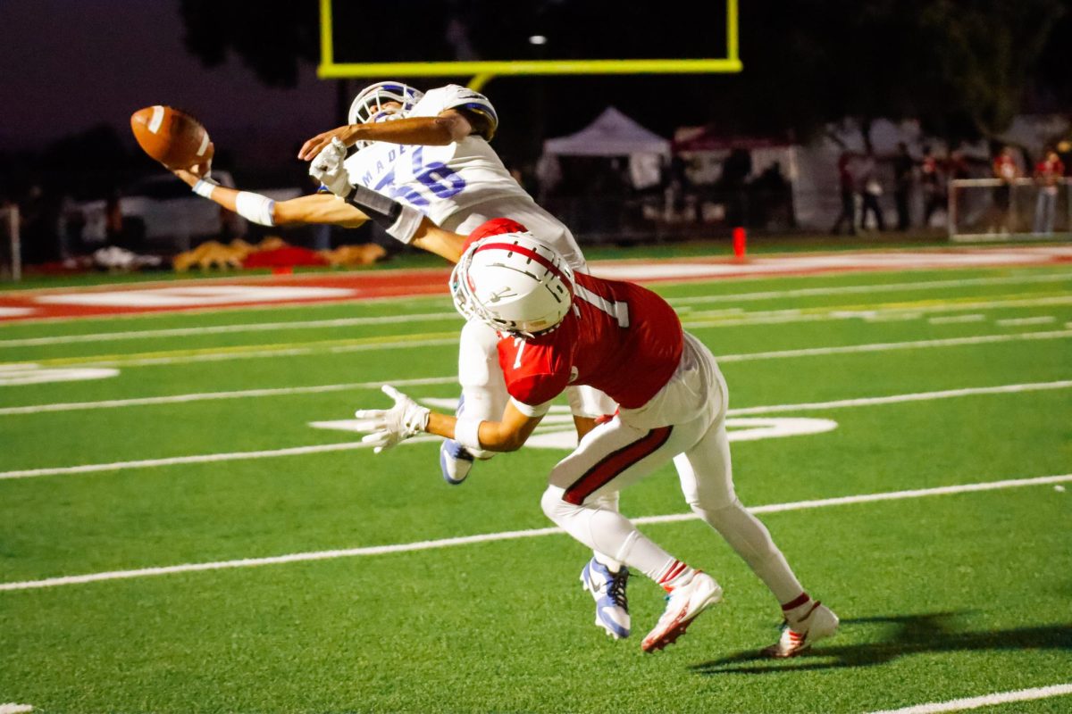 Miller has specialized in defense since sophomore year. Here her breaks up a near completion against Lompoc September 12, 2024.