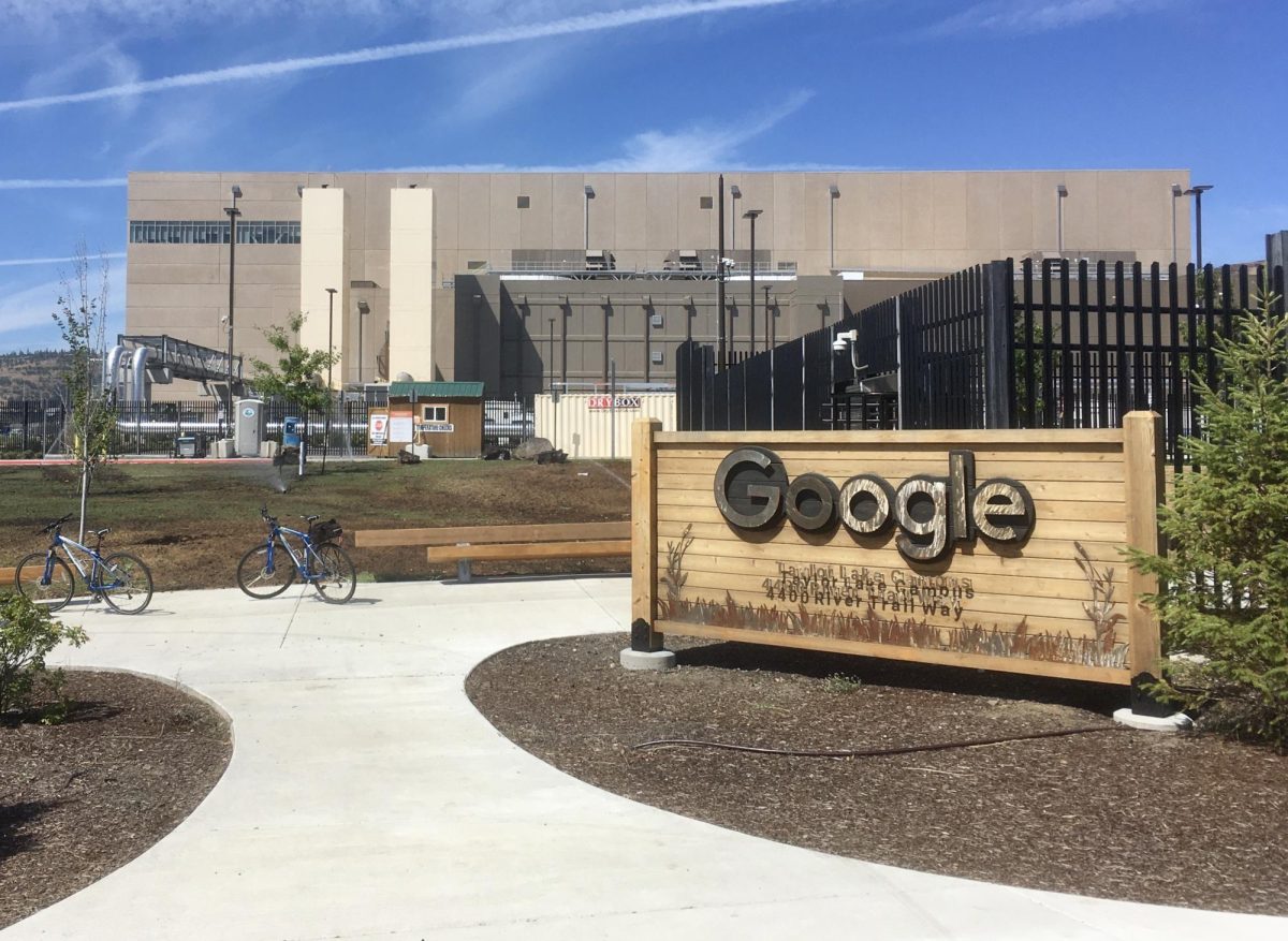 Google data center. 
This image is licensed under the Creative Commons Attribution-Share Alike 4.0 International license.